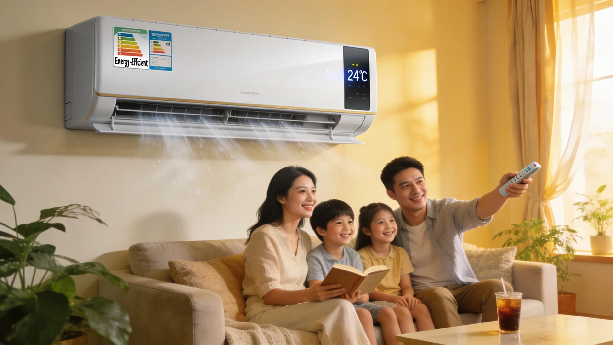 When to Replace Your Old Air Conditioner 2 Newly installed energy-efficient air conditioning unit in a family home, highlighting comfort and efficiency